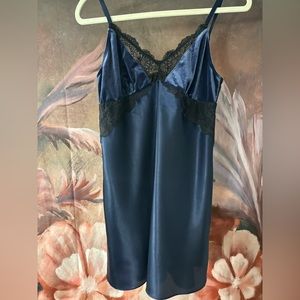 Navy and Black Lace Nightgown Size M